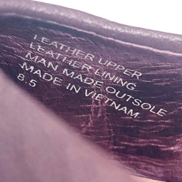 BIRDIES The Crane Leather Ballet Flats Square Toe Maroon Wine Size 8.5 - Picture 4 of 14